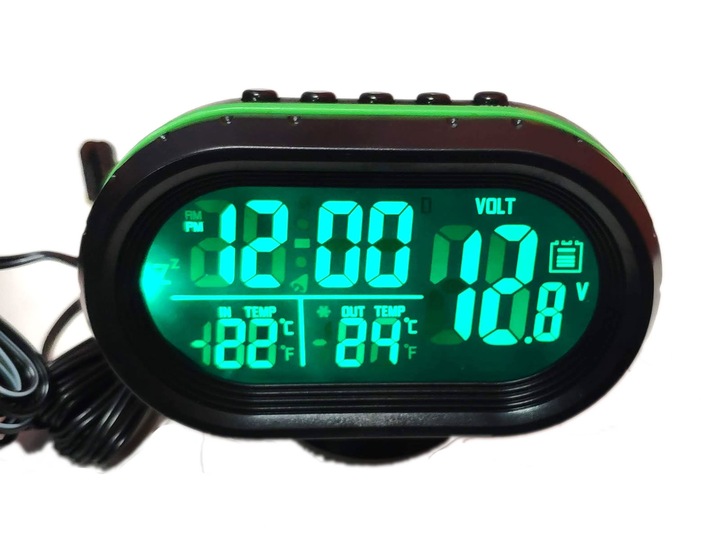 Termometr samochodowy stacja pogody woltomierz