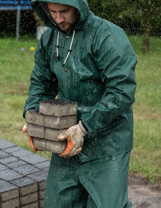 UBRANIE przeciwdeszczowe KOMPLET roboczy WODOODPORNY spodnie KURTKA bhp S