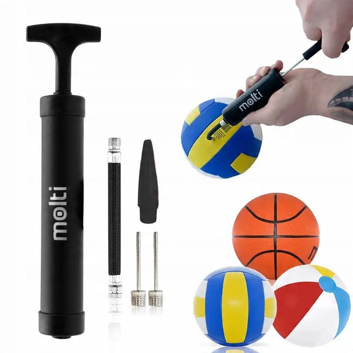 POMPKA RĘCZNA DO POMPOWANIA PIŁEK + WĘŻYK ELASTYCZNY IGŁY UNIWERSALNA MOCNA