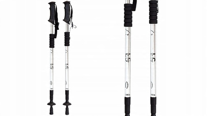 KIJE TREKKINGOWE DO NORDIC WALKING LINE SPORT REGULOWANE LEKKIE SREBRNE