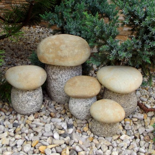 ozdobne kamienie figurki ekologiczne grzyby 5 szt