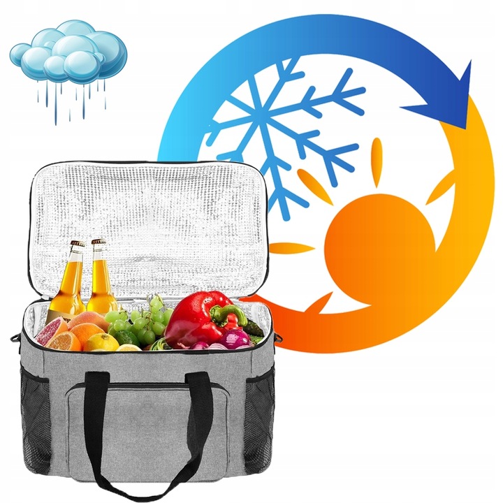 TORBA TERMICZNA śniadaniowa PLAŻOWA PIKNIKOWA lodówka NA JEDZENIE 28 litrów
