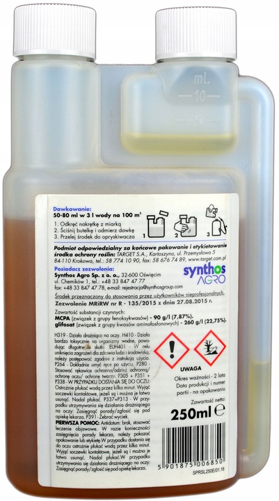 Sprinter 350SL Niszczy Wszystkie na Chwasty 250ml