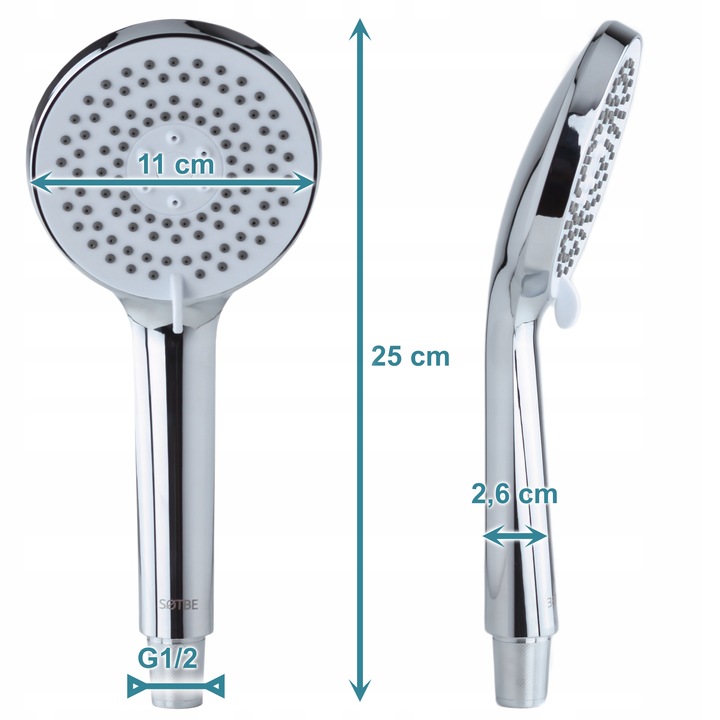 Wodooszczędna słuchawka prysznicowa 5 zakresowa wielofunkcyjna anti-calc