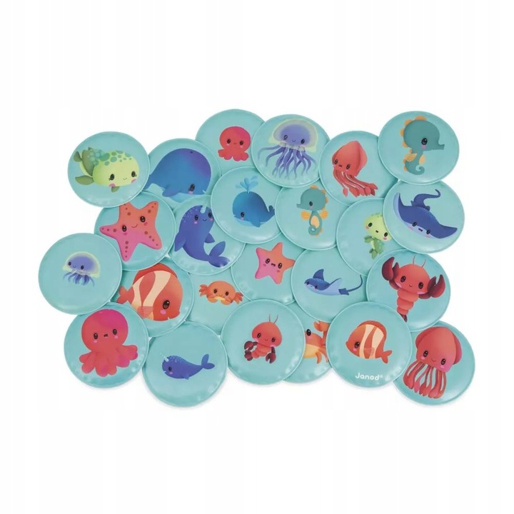 Gra memory do kąpieli Morskie dzieci 24 elementy 2+ JANOD