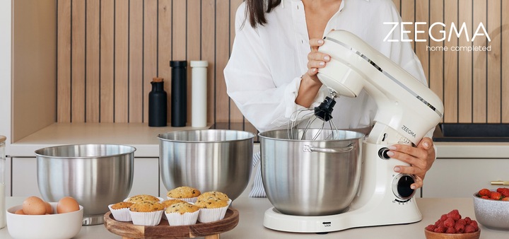 ROBOT KUCHENNY 3xMISY 13,7 L Wielofunkcyjny PLANETARNY BEŻ ECRU 18w1