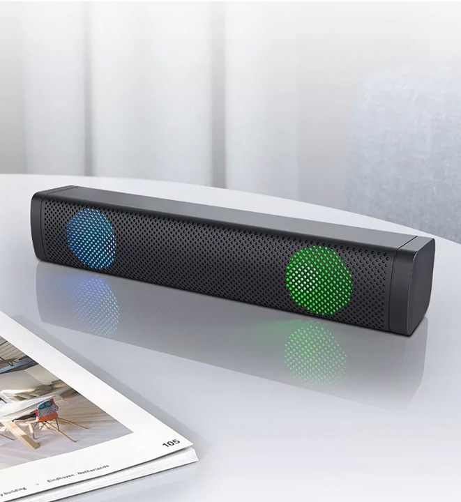 GŁOŚNIK SOUNDBAR KOMPUTEROWY LAPTOP PC LED RGB S10