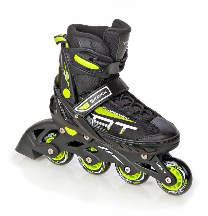 Rolki Regulowane RAVEN Profession Black/Lime 35-39 Kauczuk
