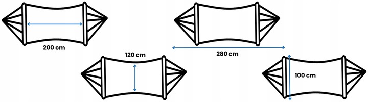 POTENZA Hamak ROMA 200x120 z poprzeczkami