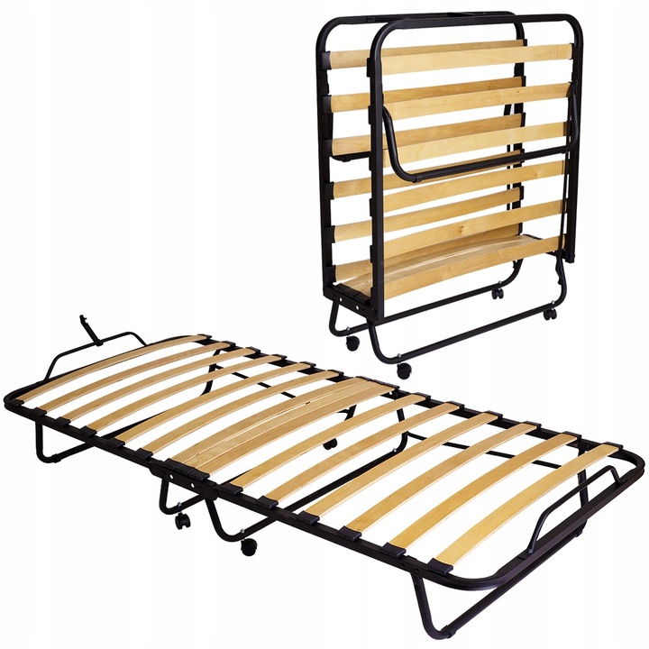 Łóżko polowe turystyczne składane 200 cm x 80 cm biały