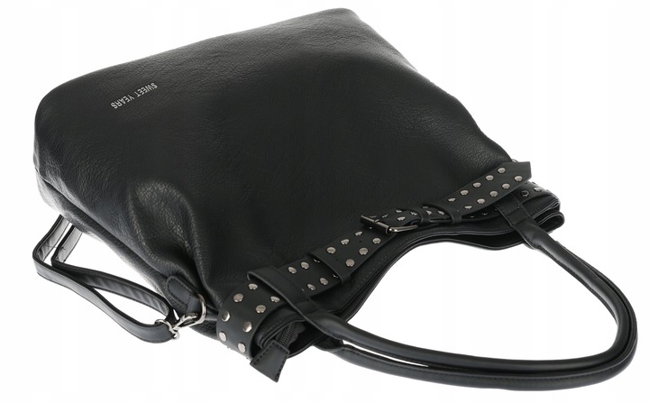 Torebka Damska Shopper worek modna duża torba A4 na Ramię 6866 Czarna
