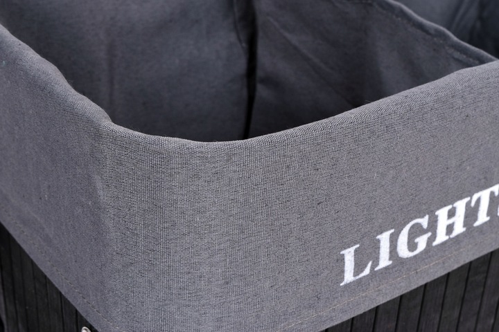 KOSZ NA PRANIE BIELIZNĘ Z BAMBUSA POJEMNIK DO SEGREGACJI KOLORÓW LOFT 100L