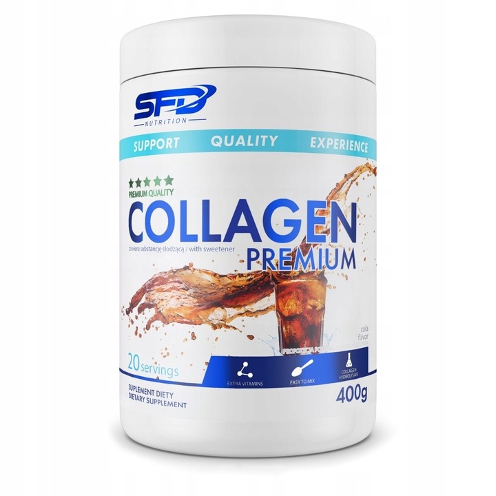 SFD COLLAGEN PREMIUM 400G SMAK COLA KOLAGEN WŁOSY CELLULIT STAWY KOŚCI