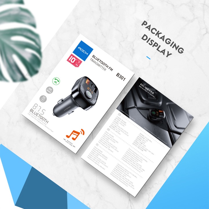 ROCK ŁADOWARKA SAMOCHODOWA DO SAMOCHODU AUTA TRANSMITER BT BLUETOOTH FM