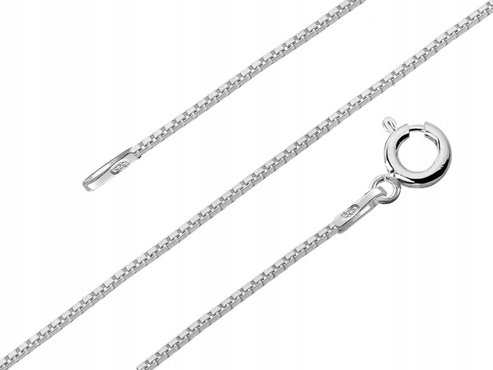 ŁAŃCUSZEK SREBRNY 925 KOSTKA WENECJANA KVD015 DŁUGOŚĆ 40cm