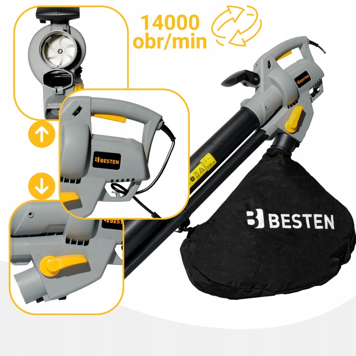 DMUCHAWA DO LIŚCI ELEKTRYCZNA OGRODOWA ODKURZACZ ROZDRABNIACZ 3W1 3500W