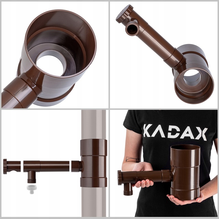 ZBIERACZ ŁAPACZ DESZCZÓWKI WODY DESZCZOWEJ Z RYNNY ZAWOREM CHWYTACZ 100mm