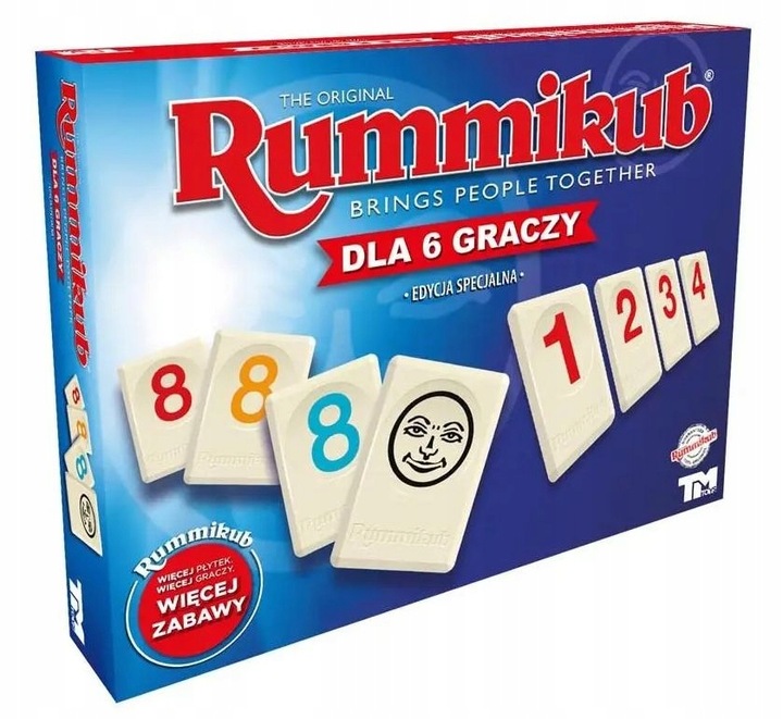 Gra Rummikub wersja XP liczbowa dla całej rodziny od 2 do 6 graczy