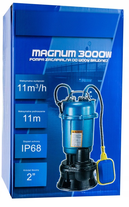 POMPA DO WODY BRUDNEJ Z ROZDRABNIACZEM DO SZAMBA CZYSTEJ PŁYWAK + 4 ZŁĄCZA