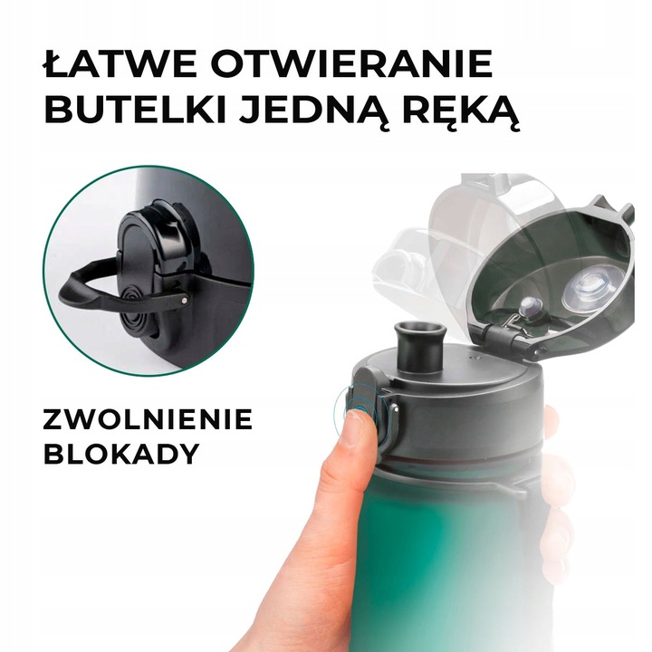 BIDON NA WODĘ SPORTOWY NA SIŁOWNIĘ 650ML TRITANOWA BUTELKA Z MIARKĄ BEZ BPA