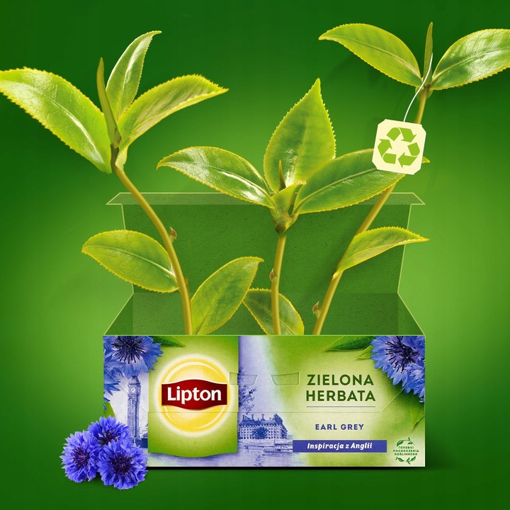 Zestaw Lipton Herbata zielona ekspresowa mix smaków 5x20 torebek + GRATIS