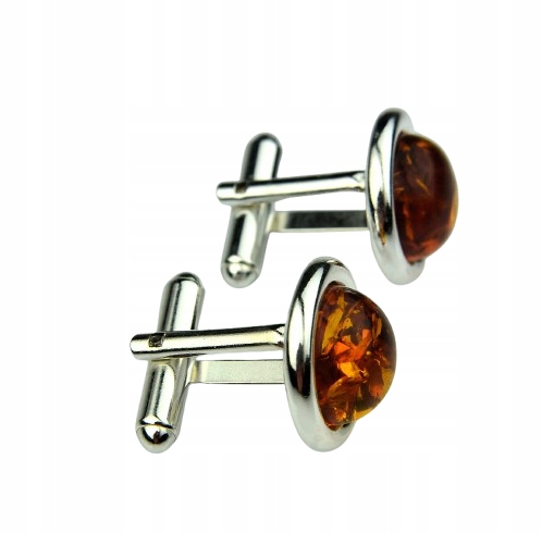 SPINKI DO MANKIETÓW MANKIETÓWKI BURSZTYN SREBRO