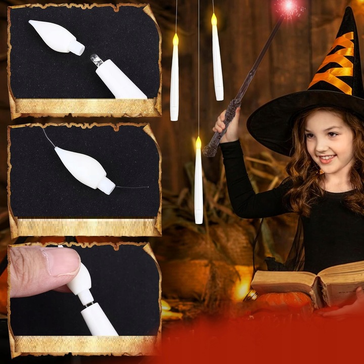 Latające Swiece LED, 10 Sztuk, z Pilotem Zdalnego Sterowania,Swiece Wiszące