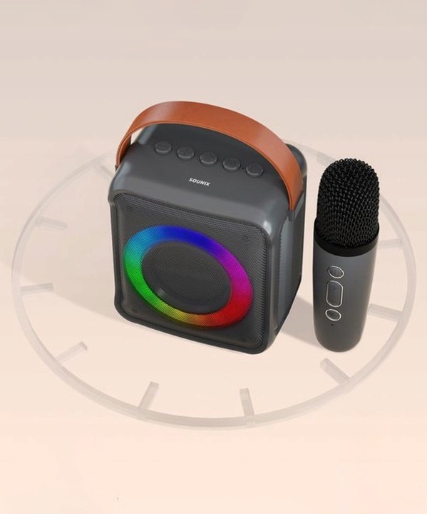 ZESTAW KARAOKE LED BLUETOOTH BEZPRZEWODOWY 2 MIKROFONY SOUNIX