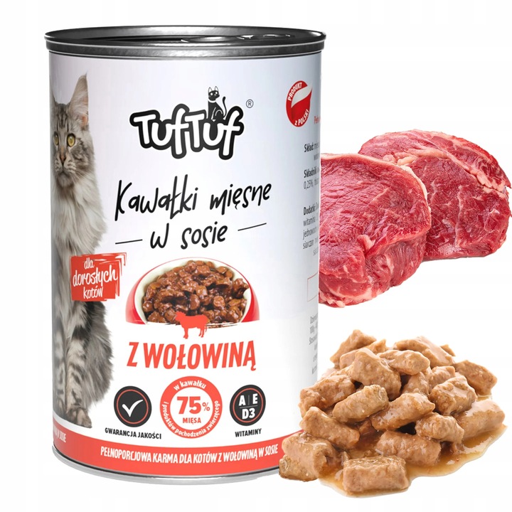 Tuf Tuf karma mokra dla kota w sosie mix smaków puszka zestaw 24 x 415g