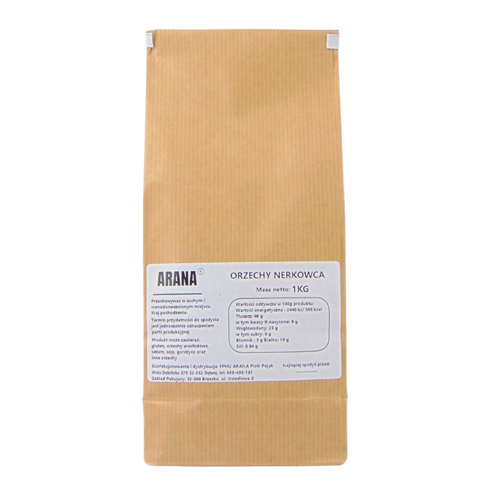 ORZECHY NERKOWCA POŁÓWKI NATURALNE DOSKONAŁA JAKOŚĆ 1KG