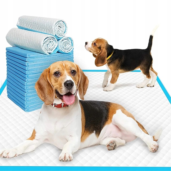 50x PODKŁADY MATY HIGIENICZNE dla psa do nauki sikania XL CHŁONNE 90x60CM