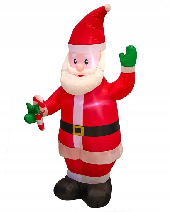 MIKOŁAJ nadmuchiwany ŚWIECĄCY DUŻY pompowany LED 215cm dmuchawiec