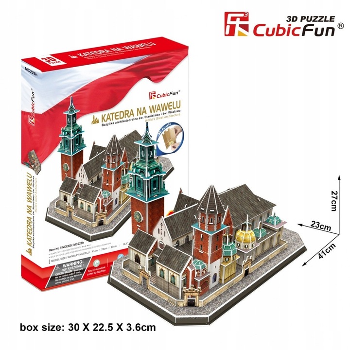 CUBIC FUN PUZZLE 3D Katedra Wawel Zamek Królewski Pałac Kultury F. Szczecin