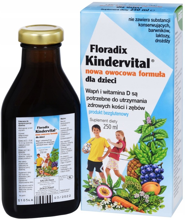 FLORADIX KINDERVITAL DLA DZIECI - WAPŃ + WITAMINY