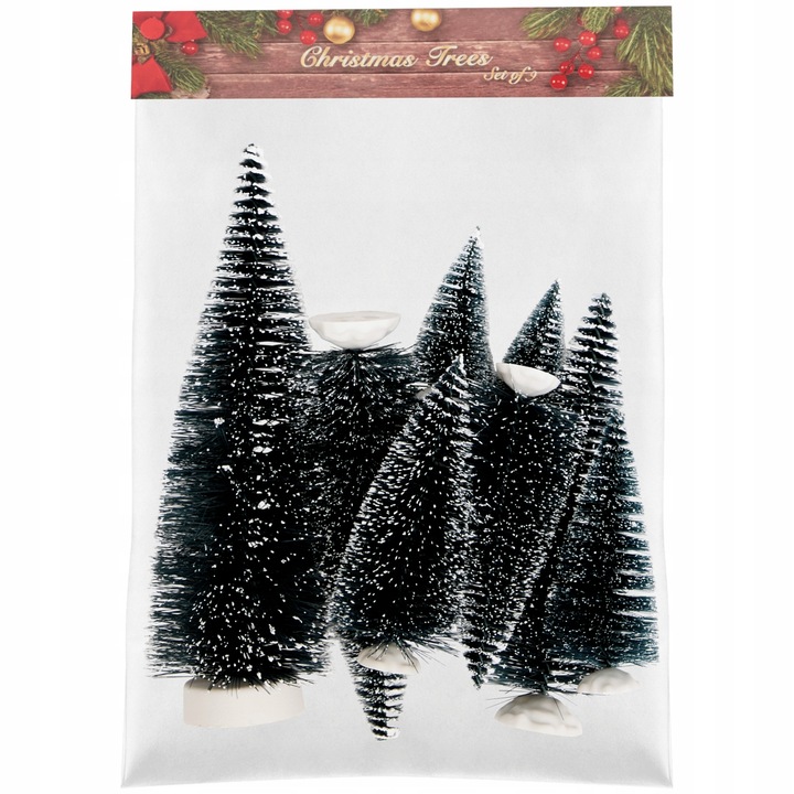 DEKORACYJNE CHOINKI DO WIOSKI ŚWIĄTECZNEJ SZOPKI ZESTAW 9 SZT DUŻE DO 31 cm