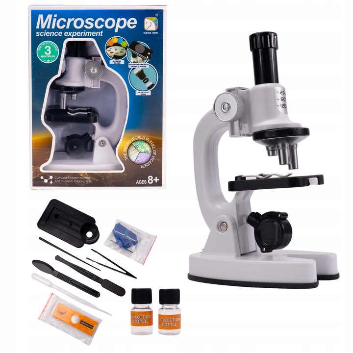 MIKROSKOP EDUKACYJNY ŚWIATŁA LED PRZYBLIŻENIE 1200X PREZENT DLA DZIECKA