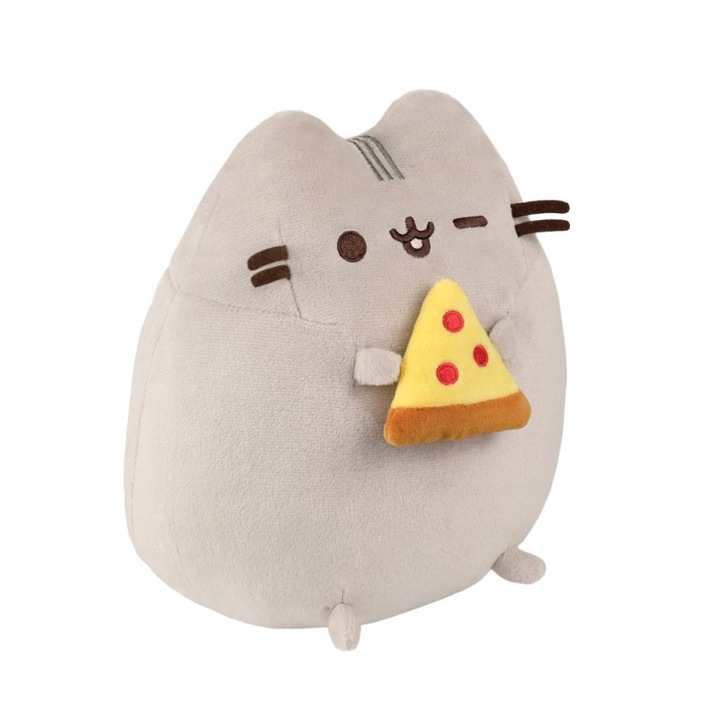 MASKOTKA PUSHEEN DLA DZIECKA Z PIZZĄ W ŁAPKACH 24cm PLUSZOWA PRZYTULANKA