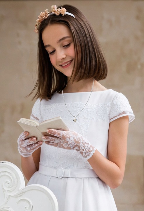 Zestaw Srebrny Łańcuszek i Medalik Serce Matka Boska Chrzest Komunia 45 cm