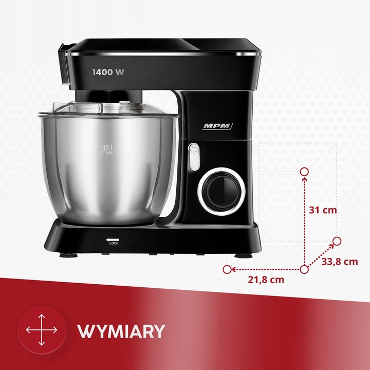 Robot planetarny robot kuchenny mocny czarny MPM MRK-25