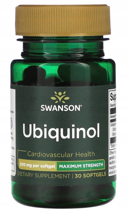 SWANSON Ubiquinol 200mg Koenzym Q10 KANEKA 30 kaps