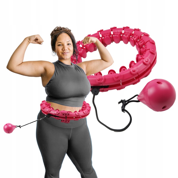 SMART HULAHOP 115cm w TALII Z MASAŻEREM + OBCIAŻENIE PLUS SIZE HULA HOP