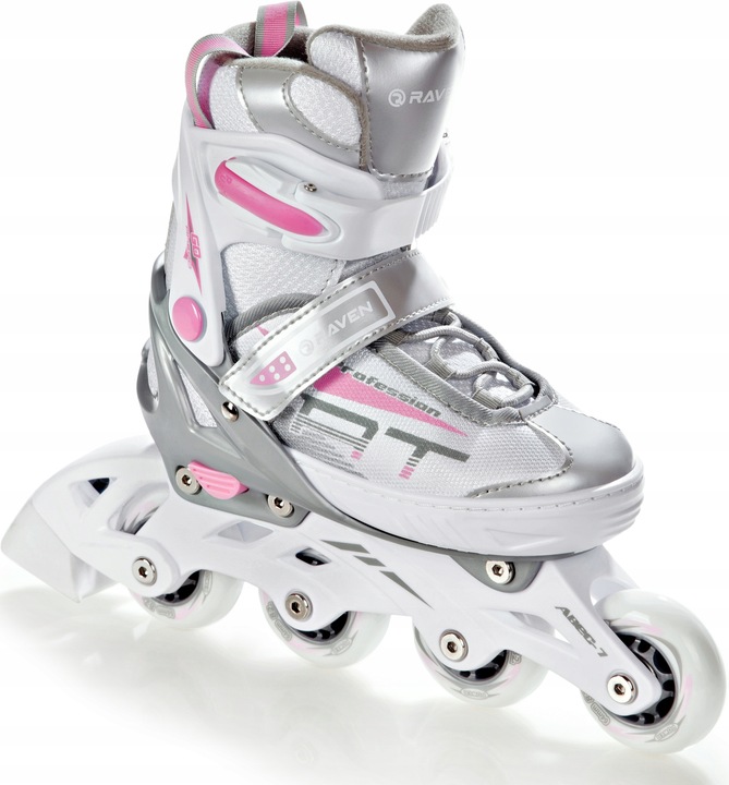 Rolki Wrotki Regulowane 3w1 RAVEN Profession White/Pink 38-42