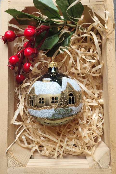 ZESTAW 4 BOMBEK SZKLANYCH 8CM RĘCZNIE DEKOROWANE BUTELKOWA ZIELEŃ