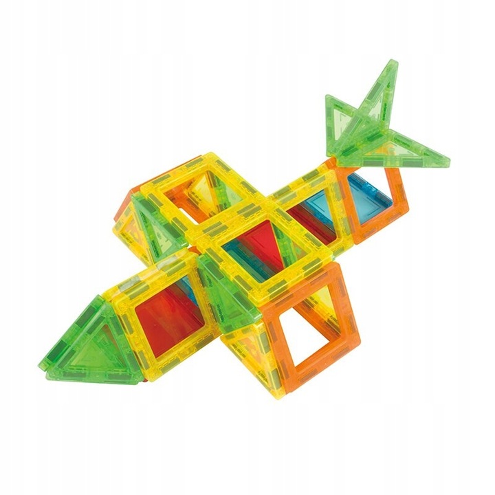 KLOCKI MAGNETYCZNE 3D budynki pojazdy podwozie ZESTAW Magnetic Tiles 80 el.