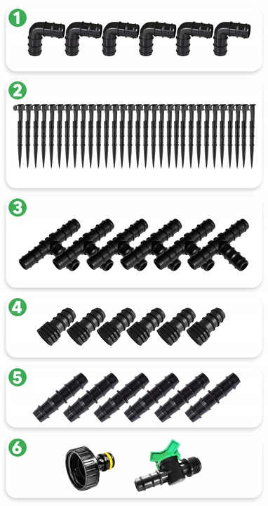 LINIA KROPLUJĄCA z kompensacją NAWADNIANIE 50m + 56 elementów Wąż pocący