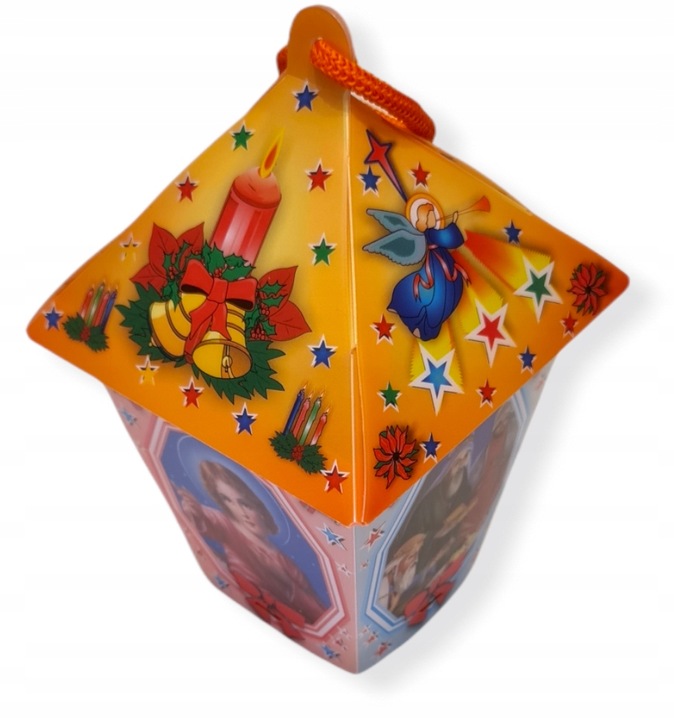 LAMPION RORATNI NA RORATY ADWENTOWY POMARAŃCZOWY, KOLOROWY LED + BATERIE