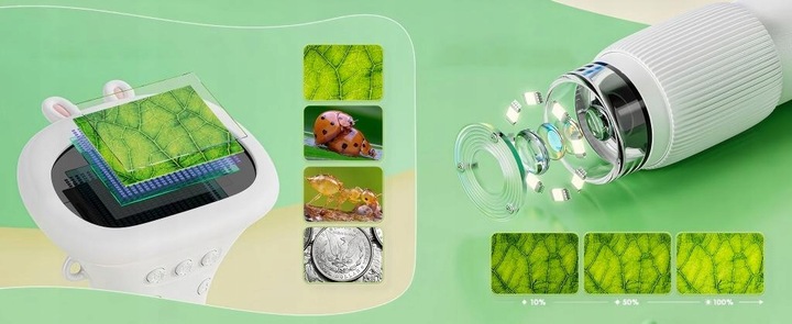 PRZENOŚNY KIESZONKOWY MIKROSKOP DLA DZIECI 1000X LED