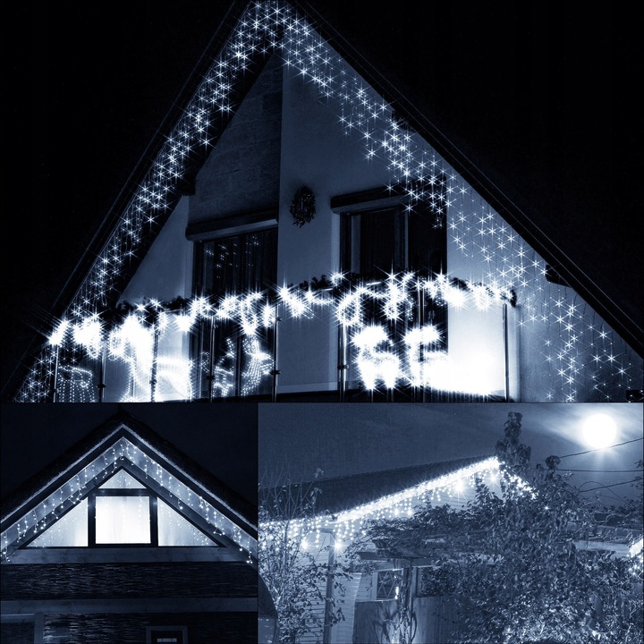 LAMPKI SOPLE CHOINKOWE 300LED KURTYNA ŚWIETLNA FLASH LED ZEWNĘTRZNY TIMER