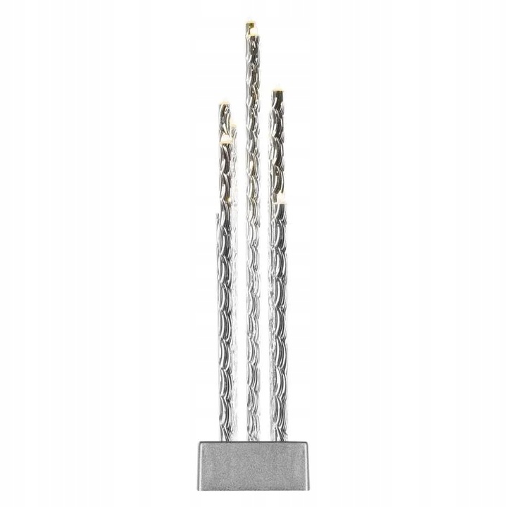 Świąteczny świecznik srebrny 19 LED 28 cm 3x AA ciepła biel IP20 timer EMOS
