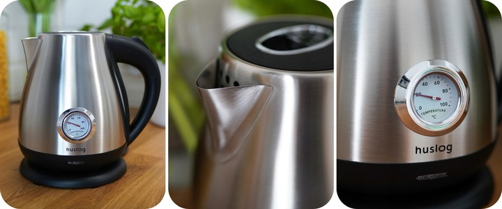 CZAJNIK ELEKTRYCZNY BEZPRZEWODOWY 2200W MOCNY 1,7L SREBRNY RETRO Huslog